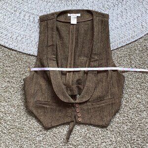 Brown Tailored Button-Front Vest – Size L